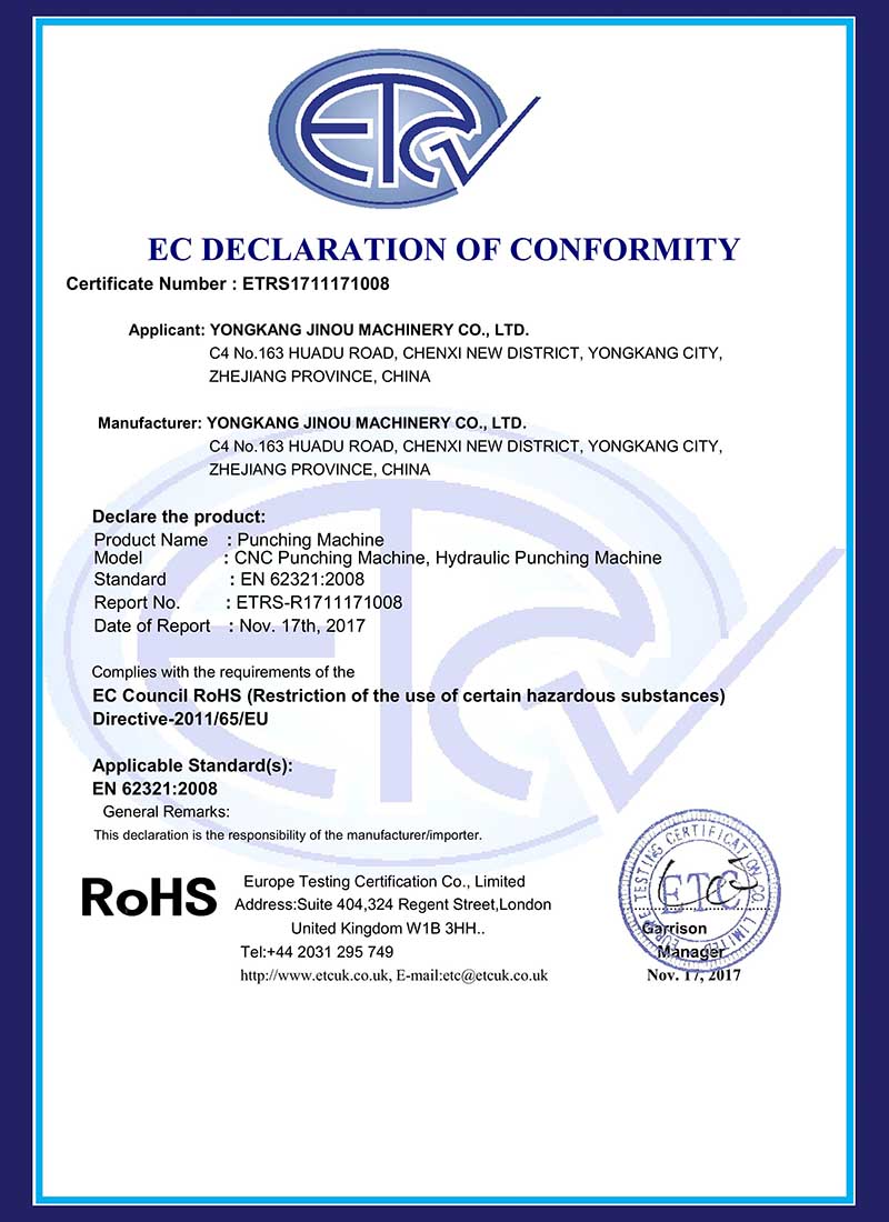 青岛RoHS Certificate